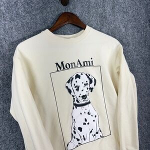 Oodji Ultra MonAmi Dalmatian Dog Graphic Crewneck Sweatshirt‎ Medium